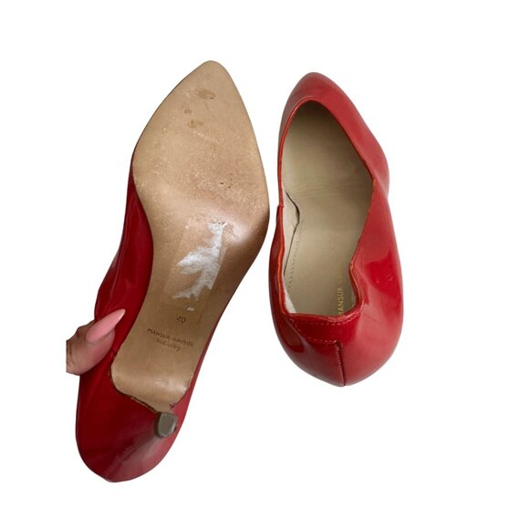 MANSUR GAVRIEL Red Patent Leather Kitten Heels Size 40 / 10 - Picture 10 of 10